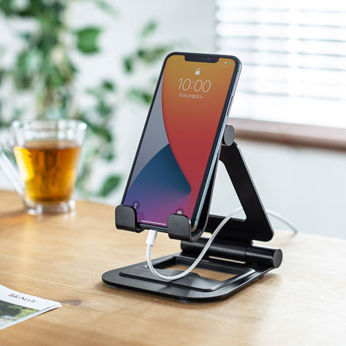 タブレット用アルミスタンド（角度・高さ調整タイプ）PDA-STN52BK