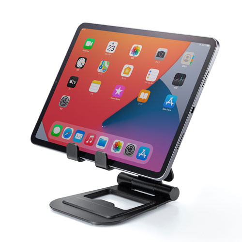 タブレット用アルミスタンド（角度・高さ調整タイプ）PDA-STN52BK