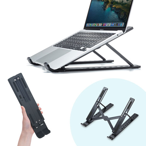 ノートパソコン用モバイルスタンド（角度調整・折りたたみタイプ）