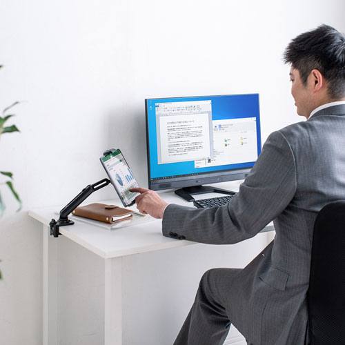 クランプ式タブレットスタンド（ホルダータイプ）