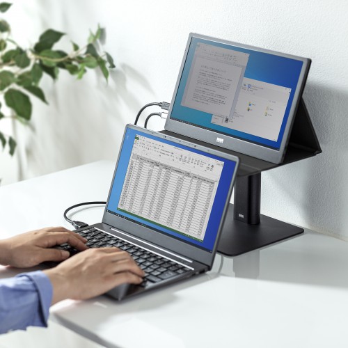 卓上スタンド（高さ調整・1本支柱タイプ・スチール製・耐荷重10kg）PDA-STN66BK