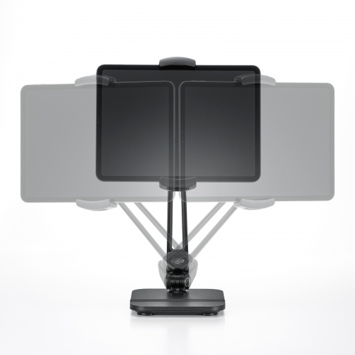 タブレット用アームスタンド（スマートフォンスタンド・2関節アーム・360°回転・ペントレー付き）