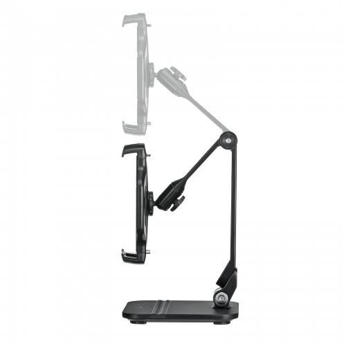 タブレット用アームスタンド（スマートフォンスタンド・2関節アーム・360°回転・ペントレー付き）