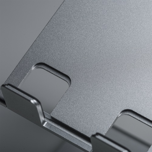 モバイルスタンド（折りたたみ式・超薄型9mm・アルミ製・冷却・無段階角度調整・持ち運び・タブレット・スマホスタンド・シルバー）