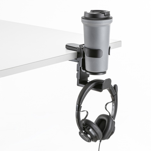 ヘッドホンホルダー（クランプ式・ドリンクホルダー・カップホルダー・机・PCデスク） PDA-STN71BK サンワサプライ