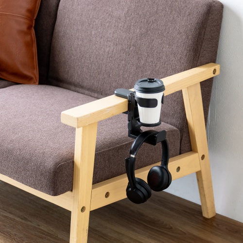 ヘッドホンホルダー（クランプ式・ドリンクホルダー・カップホルダー・机・PCデスク） PDA-STN71BK サンワサプライ