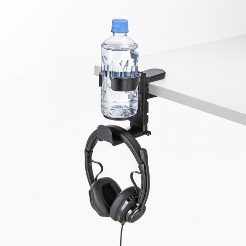 ヘッドホンホルダー（クランプ式・ドリンクホルダー・カップホルダー・机・PCデスク） PDA-STN71BK サンワサプライ