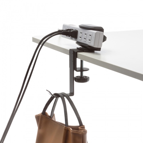 タップホルダー付きバッグハンガー（クランプ式・ヘッドホンホルダー・カバン置き・金属製フック）