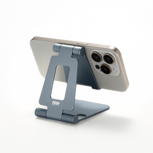 スマホスタンド（折りたたみ式・アルミ製・無段階・角度調整・2関節・スマートフォンスタンド）
