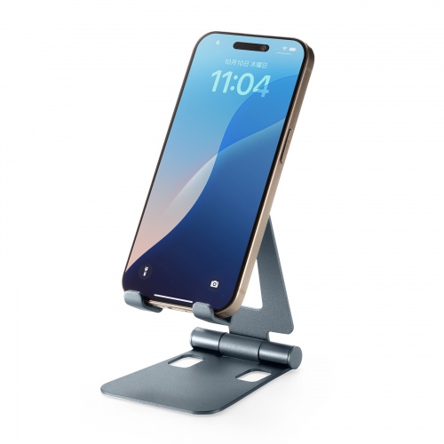 スマホスタンド（折りたたみ式・アルミ製・無段階・角度調整・2関節・スマートフォンスタンド）