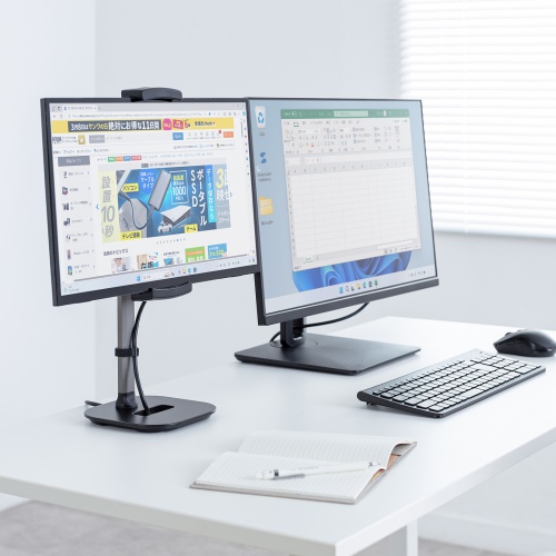 モバイルモニタースタンド（据え置き・17.3インチ・16インチ・15.8インチ・15.6インチ・360°回転・伸縮アーム・モバイルディスプレイ・iPad・タブレット）