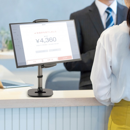 モバイルモニタースタンド（据え置き・17.3インチ・16インチ・15.8インチ・15.6インチ・360°回転・伸縮アーム・モバイルディスプレイ・iPad・タブレット）