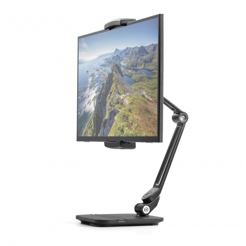 モバイルモニタースタンド 据え置き 17.3インチ 16インチ 15.8インチ 15.6インチ 360°回転 3関節アーム 高さ・角度調整 モバイルディスプレイ iPad タブレット