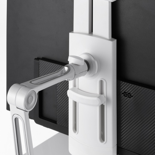 モバイルモニタースタンド（クランプ式・17.3インチ・15.8インチ・15.6インチ・360度回転・伸縮アーム・モバイルディスプレイ・iPad・タブレット・ホワイト）