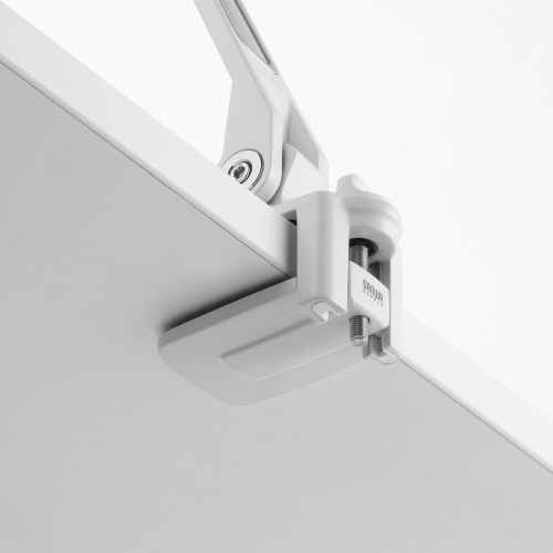 モバイルモニタースタンド（クランプ式・17.3インチ・15.8インチ・15.6インチ・360度回転・伸縮アーム・モバイルディスプレイ・iPad・タブレット・ホワイト）