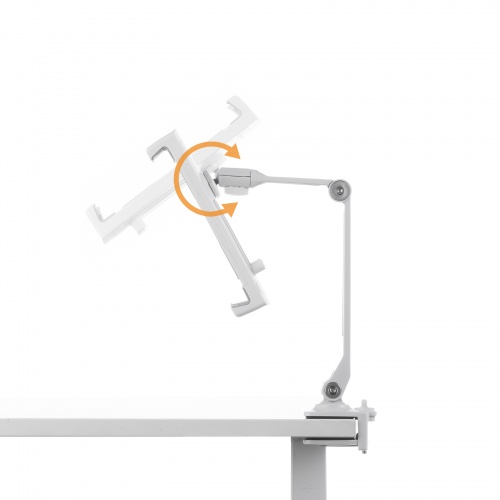 モバイルモニタースタンド（クランプ式・17.3インチ・15.8インチ・15.6インチ・360度回転・伸縮アーム・モバイルディスプレイ・iPad・タブレット・ホワイト）