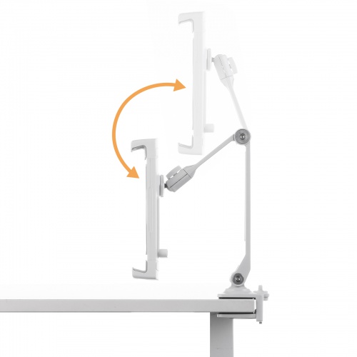 モバイルモニタースタンド（クランプ式・17.3インチ・15.8インチ・15.6インチ・360度回転・伸縮アーム・モバイルディスプレイ・iPad・タブレット・ホワイト）