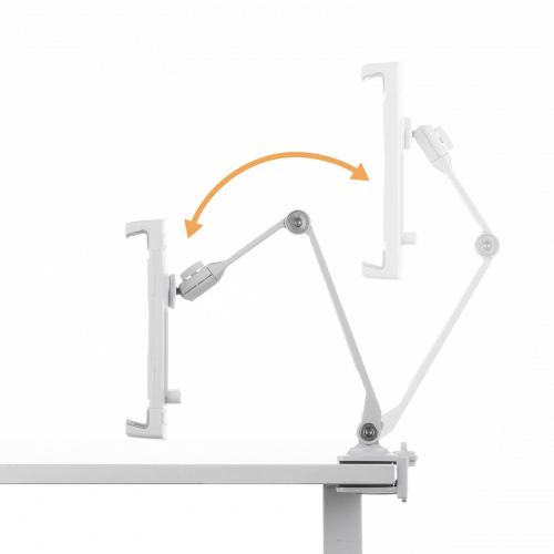 モバイルモニタースタンド（クランプ式・17.3インチ・15.8インチ・15.6インチ・360度回転・伸縮アーム・モバイルディスプレイ・iPad・タブレット・ホワイト）