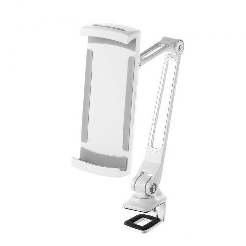モバイルモニタースタンド（クランプ式・17.3インチ・15.8インチ・15.6インチ・360度回転・伸縮アーム・モバイルディスプレイ・iPad・タブレット・ホワイト）