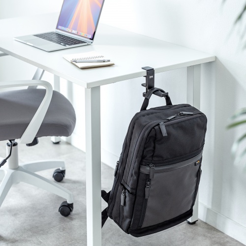 折りたたみ式バッグハンガー（クランプ固定・金属製ハンガー・ヘッドホンホルダー・ヘッドホンスタンド・ヘッドホンフック・机・PCデスク）