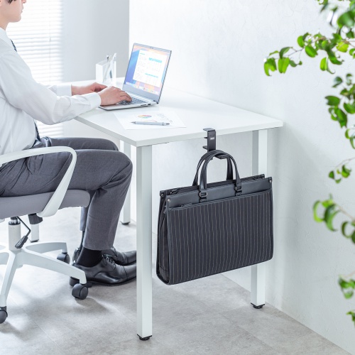 折りたたみ式バッグハンガー（クランプ固定・金属製ハンガー・ヘッドホンホルダー・ヘッドホンスタンド・ヘッドホンフック・机・PCデスク）