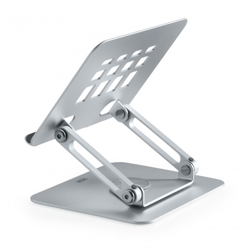 タブレットスタンド（アルミ製・360度回転・アーム式・折りたたみ・放熱・姿勢改善・リビング学習・傾斜台・腰痛/猫背解消・レジ）
