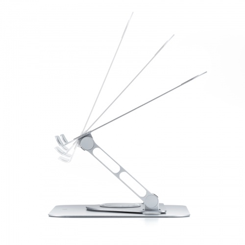 タブレットスタンド（回転・折りたたみ・アルミ製・無段階・角度調整・2関節・スマートフォンスタンド・Switch・シルバー）