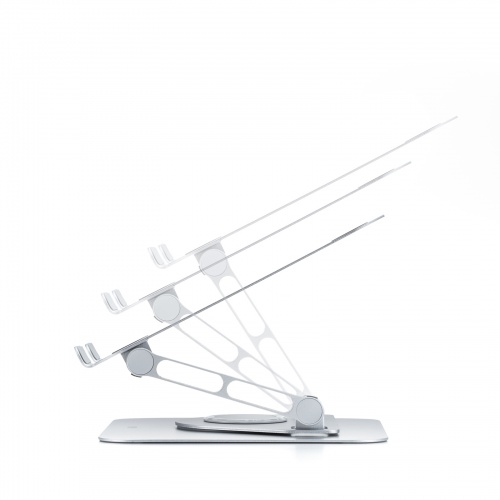 タブレットスタンド（回転・折りたたみ・アルミ製・無段階・角度調整・2関節・スマートフォンスタンド・Switch・シルバー）