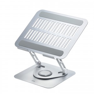 タブレットスタンド（回転・折りたたみ・アルミ製・無段階・角度調整・2関節・スマートフォンスタンド・Switch・シルバー）