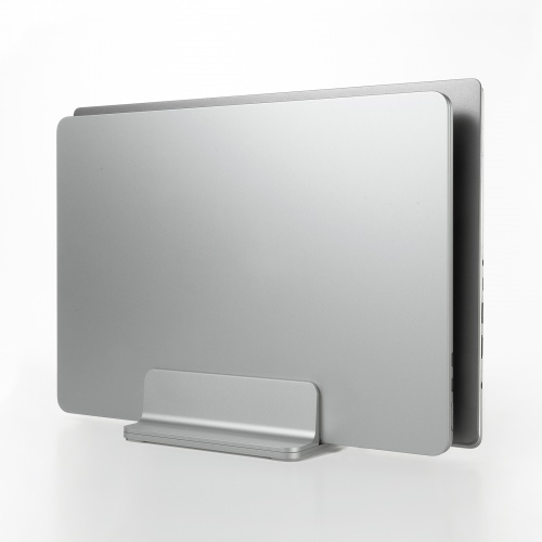 ノートパソコンスタンド（アルミ・縦置き・2台用・シルバー・タブレット・ペンタブレット）