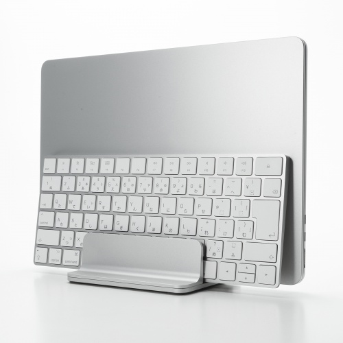 ノートパソコンスタンド（アルミ・縦置き・2台用・シルバー・タブレット・ペンタブレット）