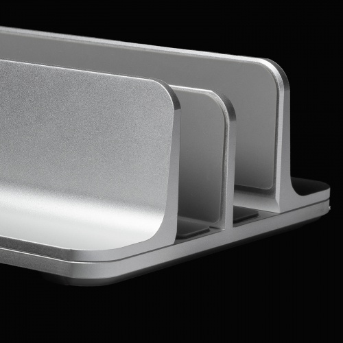 ノートパソコンスタンド（アルミ・縦置き・2台用・シルバー・タブレット・ペンタブレット）