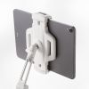 タブレットアームスタンド（クランプ固定・2関節・無段階・角度調整・12.9インチ・360度回転・病院・ナースカート・店舗・ホワイト）