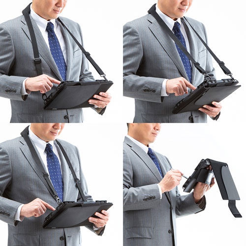 10.1型タブレットPCケース（汎用・ショルダーベルトつき・ハンドベルトつき・背面カメラ対応）