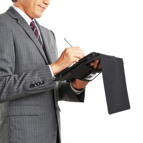 タブレットケース（10.1型まで対応・スタンドタイプ・ショルダーベルト付き・ブラック） PDA-TAB4ST サンワサプライ