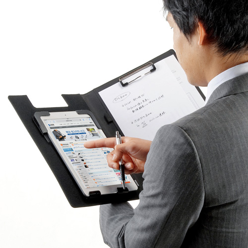タブレットPCケース（バインダータイプ・ブラック・10.1型サイズまでのタブレット対応・ビジネス・保護） PDA-TABB10 サンワサプライ
