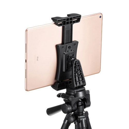 タブレット三脚取り付けホルダー（動画撮影・スタンド・厚さ1.8㎝・ブラック）