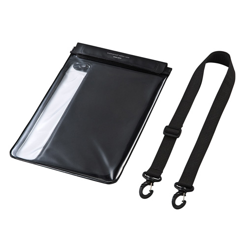 タブレット防水防塵ケース（スタンド・ショルダーベルト付き・10.1型・ブラック）
