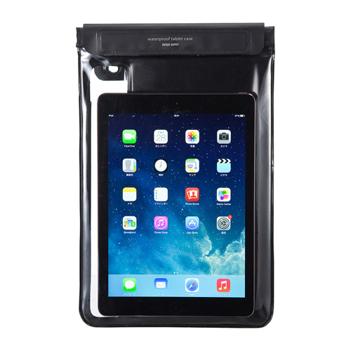 タブレット防水防塵ケース（スタンド・ショルダーベルト付き・10.1型・ブラック）