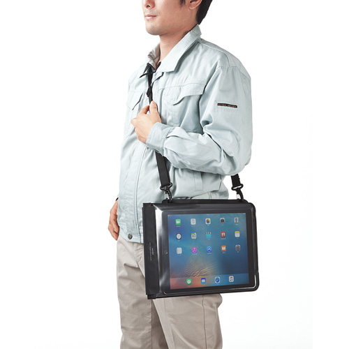 防水防塵タブレットケース（スタンド・ショルダーベルト付き
