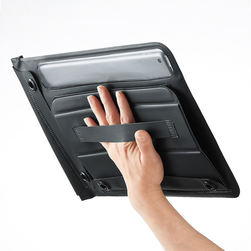 防水防塵タブレットケース（スタンド・ショルダーベルト付き・12.9インチ・ブラック） PDA-TABWPST12 サンワサプライ