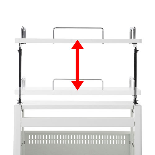 【アウトレット】プロジェクター台(上下昇降・高さ調節可能・コンパクト・トレイつき・中棚つき・キャスターつき)