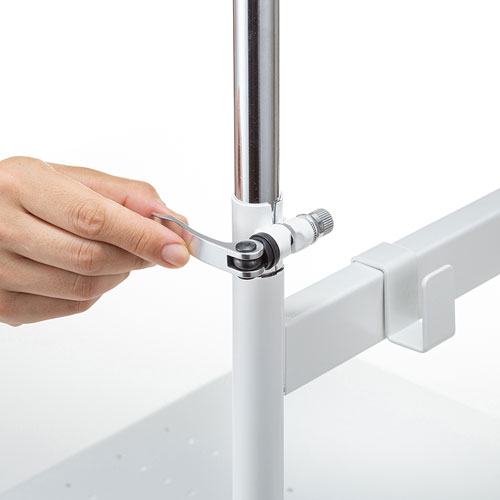 プロジェクター台(高さ調整・中棚/下棚・トレー・ケーブルフック付き・耐荷重15kg・デスク下)