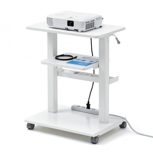 プロジェクター台（キャスター付・高さ調整対応・ガス圧・レバー式・中棚付）PR-18