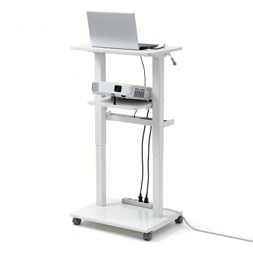 プロジェクター台（キャスター付・高さ調整対応・ガス圧・レバー式・中棚付）PR-18