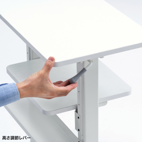 プロジェクター台（キャスター付・高さ調整対応・ガス圧・レバー式・中棚付）PR-18