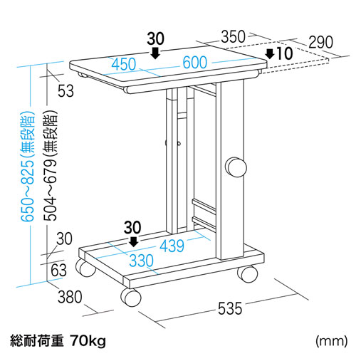 プロジェクター台（W450×D600mm）【代引き不可商品】