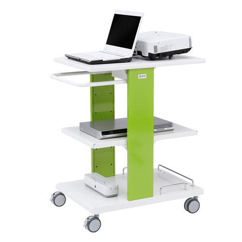 プロジェクターカート(移動可能・中棚高さ可変5段階)