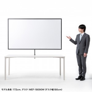 プロジェクター スクリーン（80インチ・クランプ・4K対応・コンパクト・折りたたみ・モバイル・収納バッグ付）