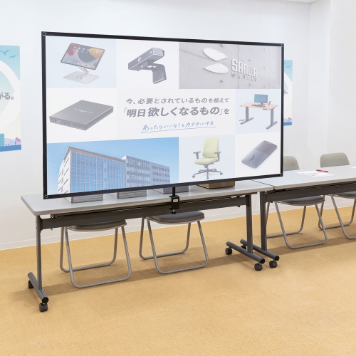 プロジェクター スクリーン（80インチ・クランプ・4K対応・コンパクト・折りたたみ・モバイル・収納バッグ付）